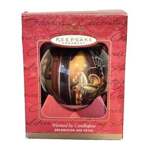 Hallmark Keepsake 2000 Warmed by Candleglow Glass Ball Christmas Ornament